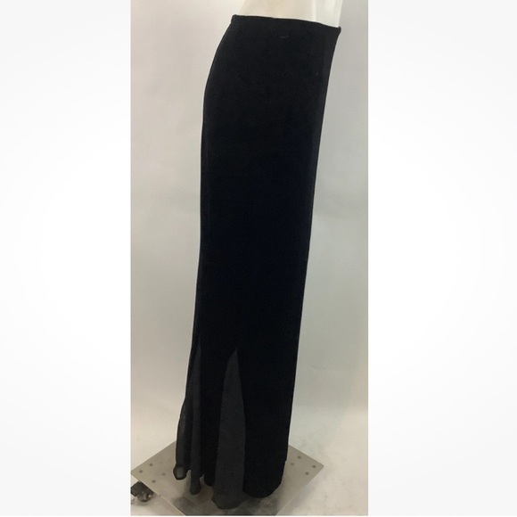 Vintage Cachet Sz S Maxi Velvet Mesh Tulip Hem Whimsigoth Witchy Skirt Black - Picture 3 of 7